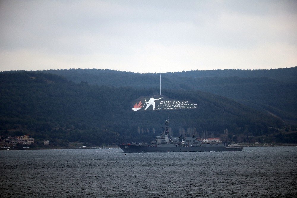 Abd Savaş Gemisi Çanakkale Boğazı’ndan Geçti