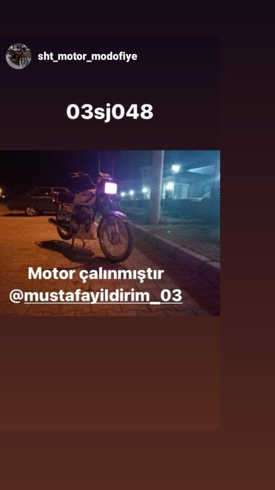 Çalınan Motosikletini Sosyal Medyadan Aramaya Başladı