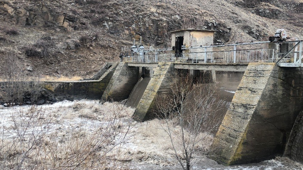 Kars Çayı Taştı, Ağaçlar Sular Altında Kaldı