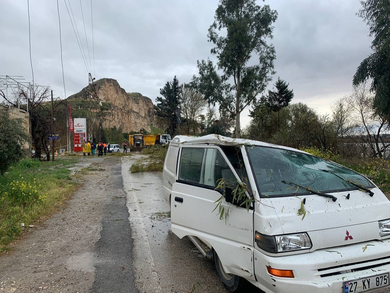 Fırtınada Devrilen Ağaçlar Araçlara Zarar Verdi