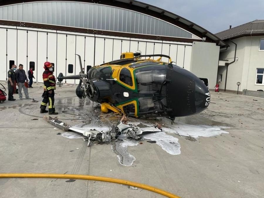 İ̇talya’da Polis Helikopteri Havalanırken Kaza Yaptı