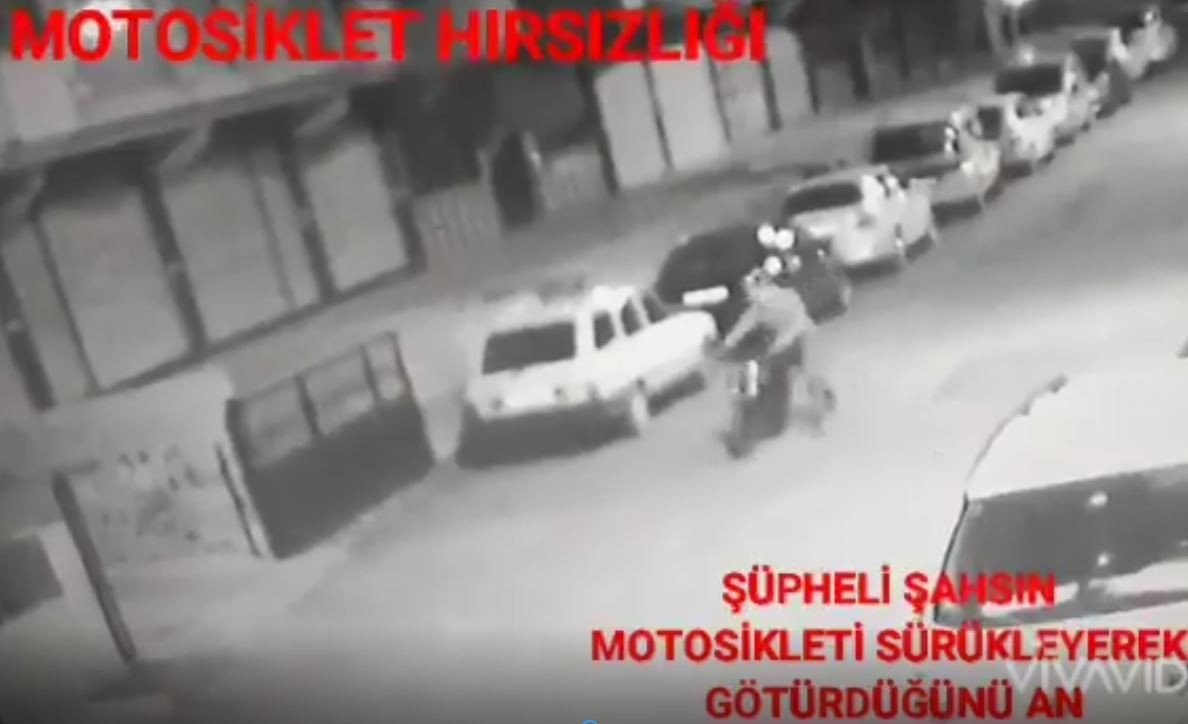 Motosiklet Hırsızlığı Güvenlik Kamerasında