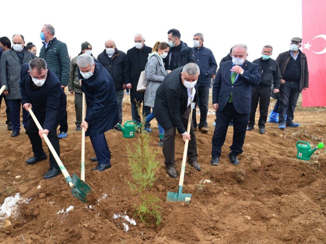Ahi Evran Kardeşlik Ormanına İ̇lk Fidanlar Dikildi