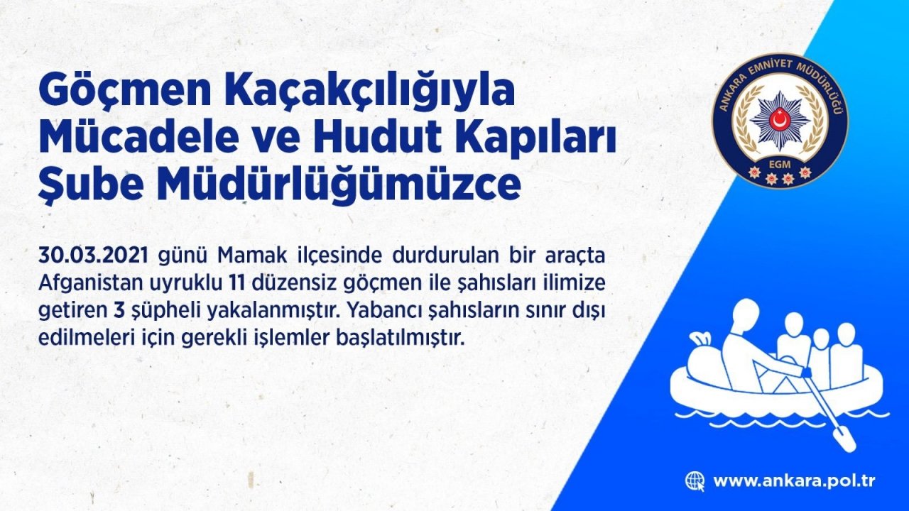 Başkent’te 11 Kaçak Göçmen Yakalandı