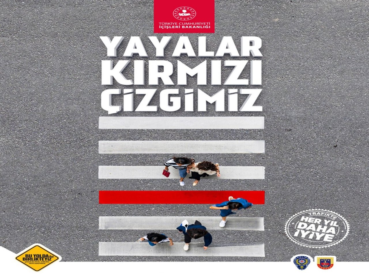 Erzincan’da Yaya Geçidine Kırmızı Çizgi Çekildi