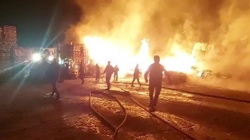 Palet Fabrikasında Yangın