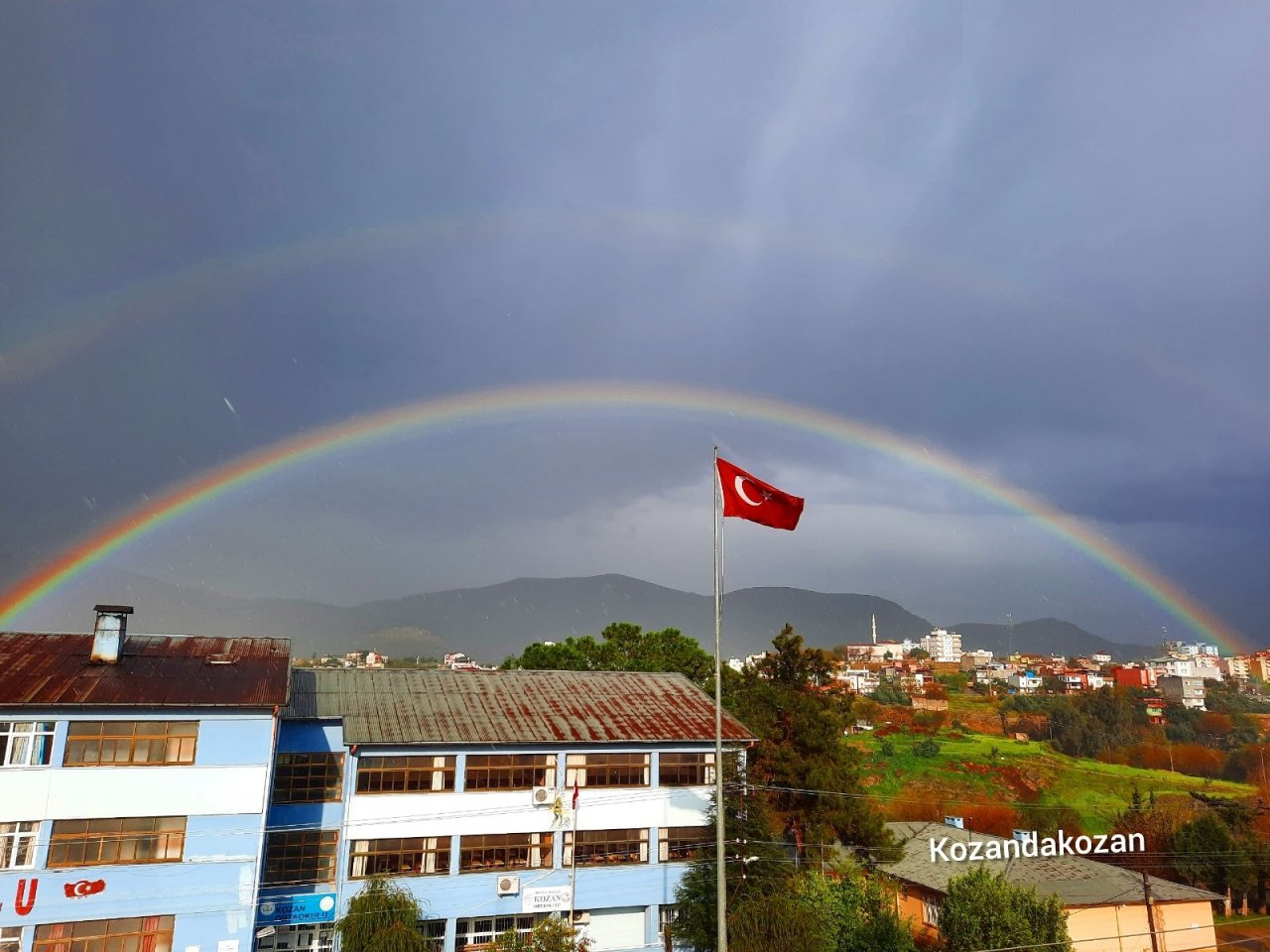 Kozan’da Çifte Gökkuşağı İle Görsel Şölen